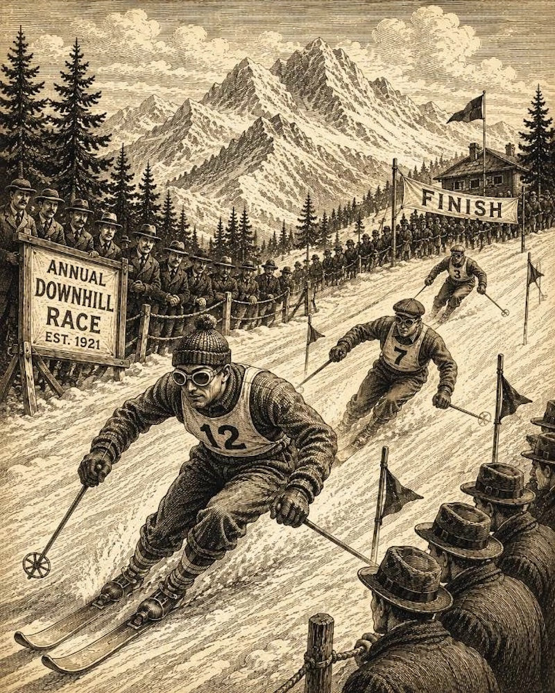 Course De Ski Vintage