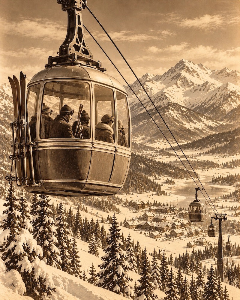 Montée En Téléphérique Vintage